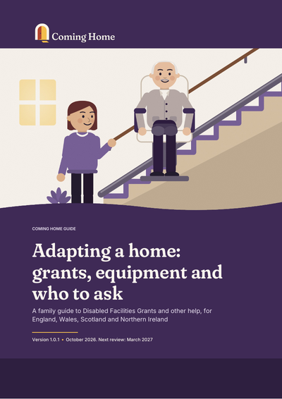 Front cover of the Coming Home guide to Adapting a home